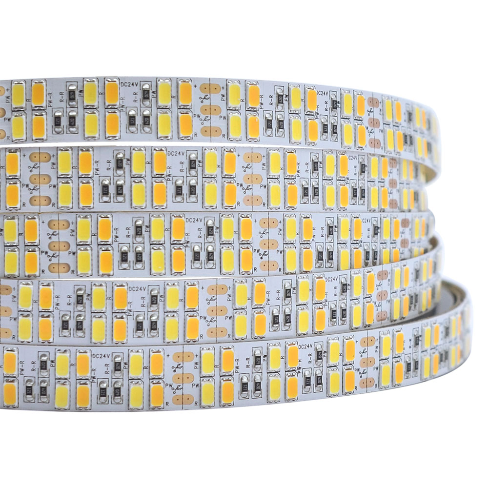 Dual Row DC24V 5630SMD 240LEDs CCT LED Light Strips - Pure White+Warm White